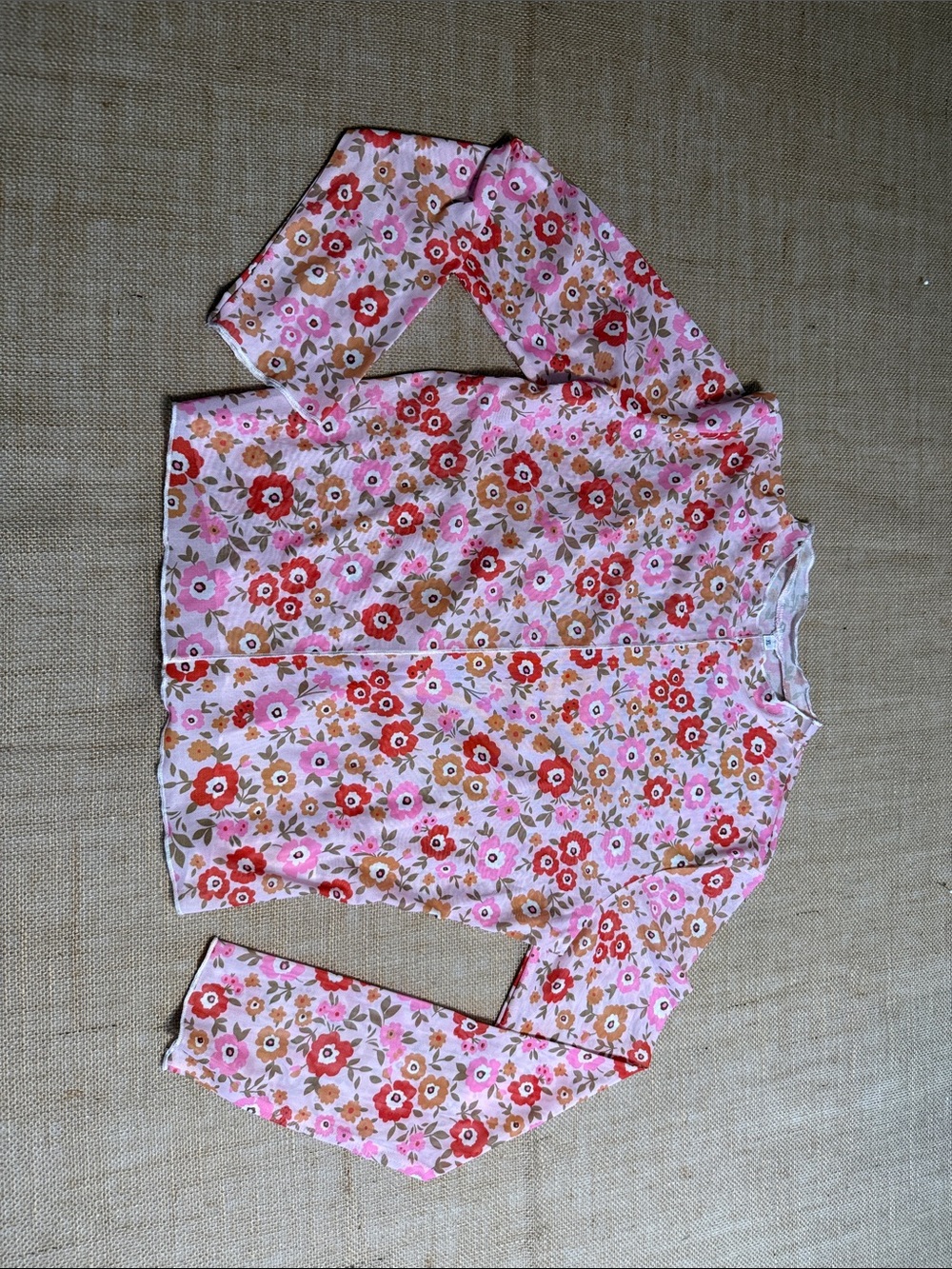 Women’s Floral Pink Long-Sleeve sheerTop